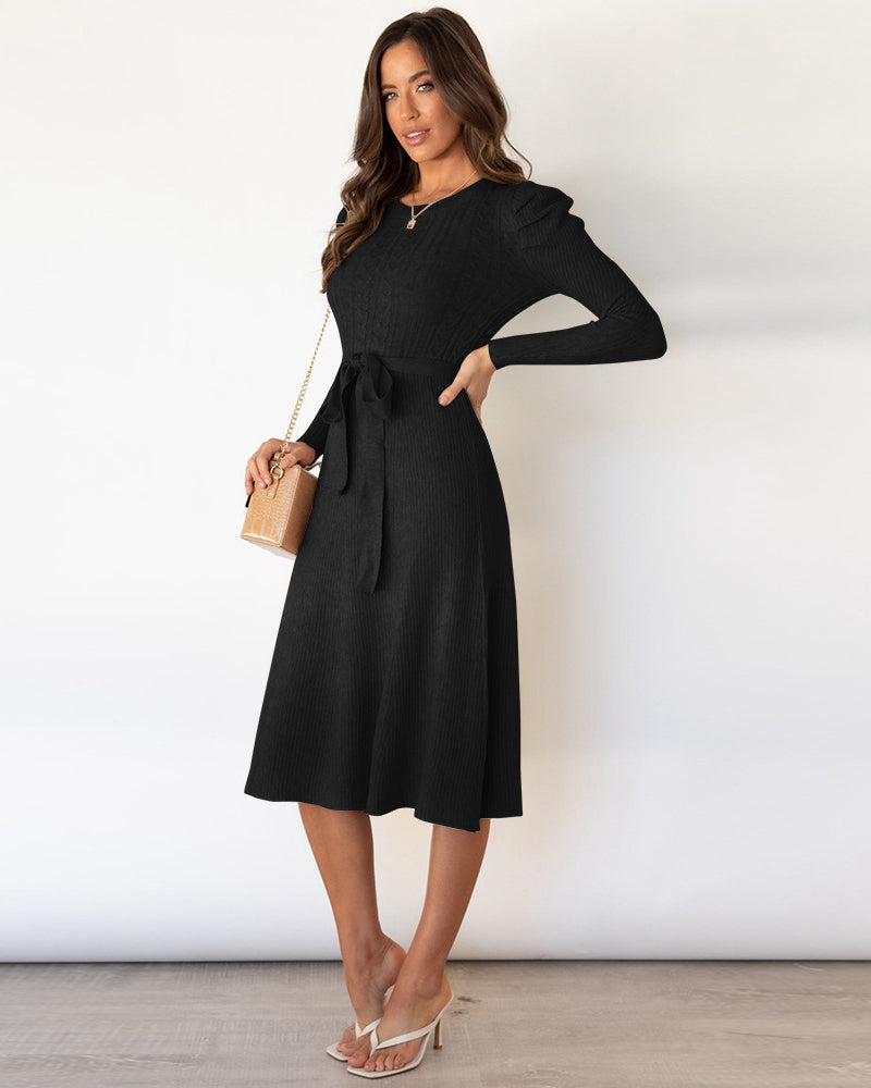 Ladies Knit Dress - Black S