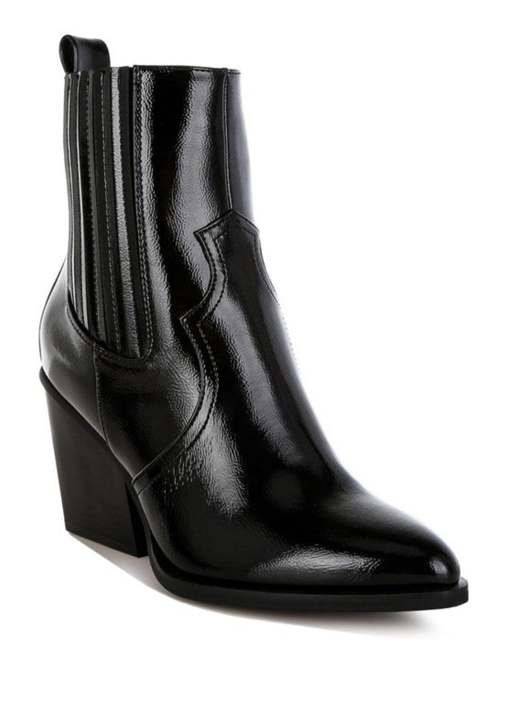 Festival Ready Black Ankle Boots with Block Heel - Black - - -