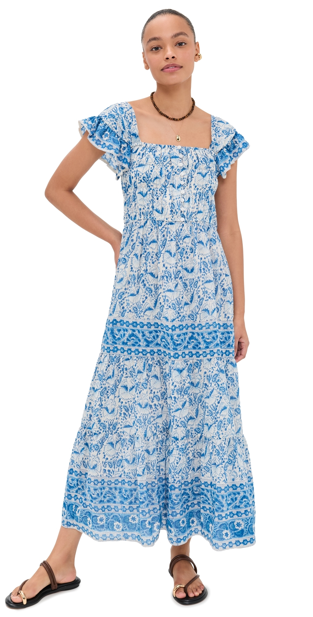 Bell Fleur Maxi Dress Blue Print