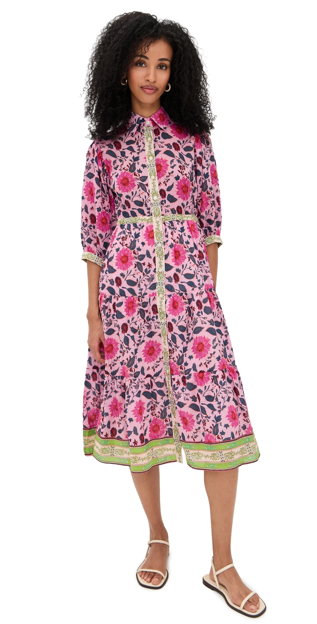 Bell Blair Midi Dress FuchsiaTeal Floral