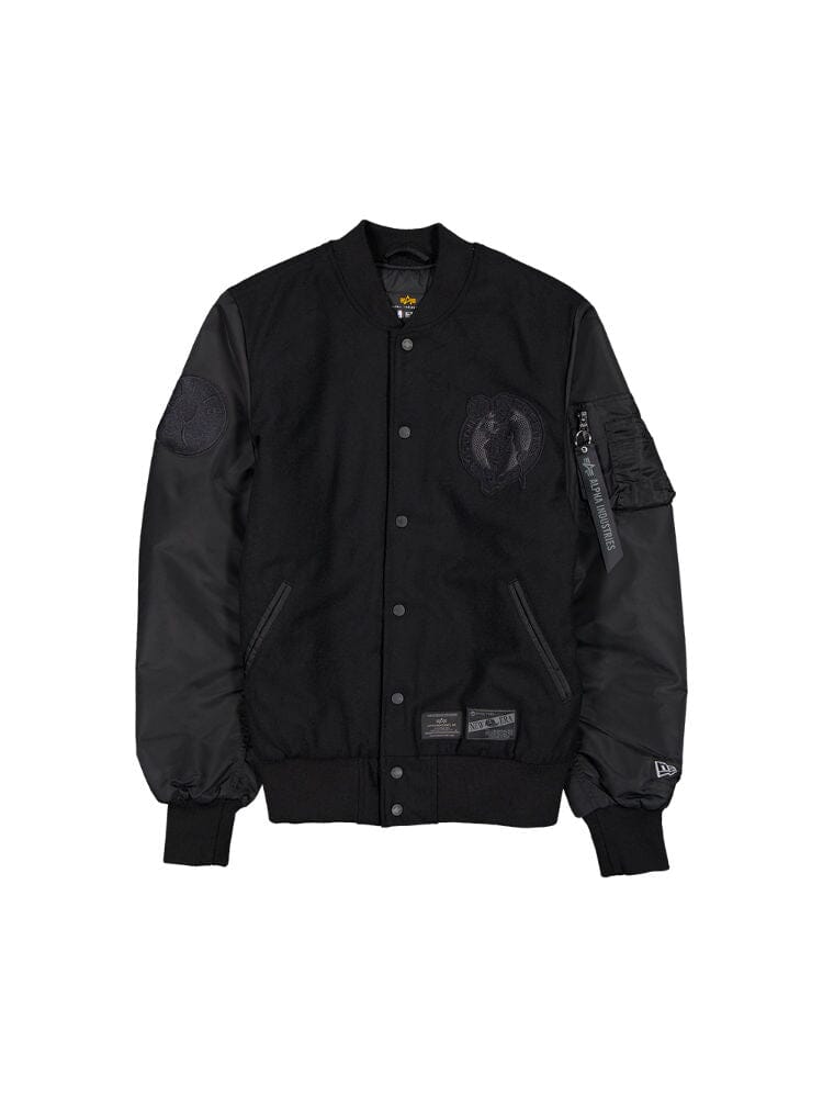 BOSTON CELTICS X ALPHA X NEW ERA WOOL VARSITY MA- BOMBER JACKET