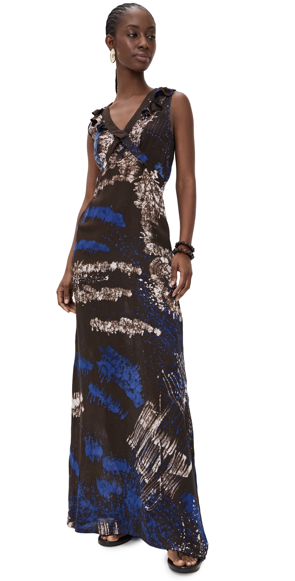 Busayo Kemi Dress BlueBrownPeach