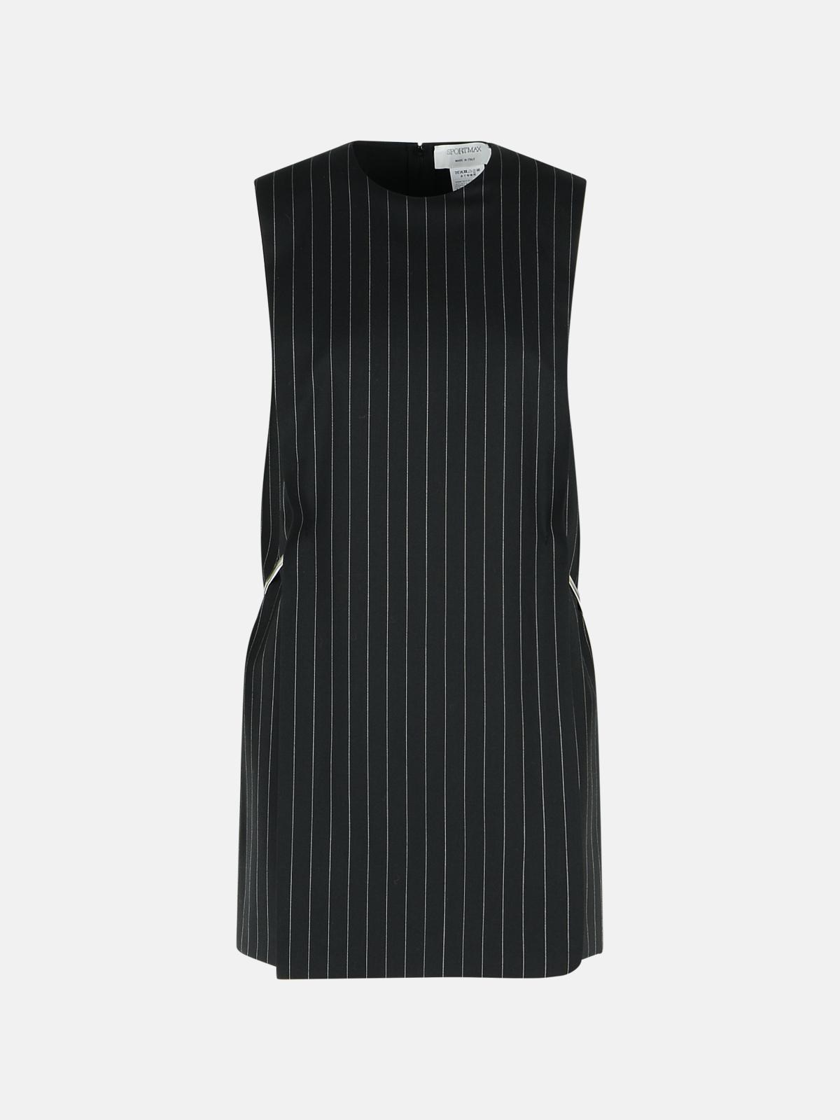 SPORTMAX 'Domini' Black Virgin Wool Blend Dress