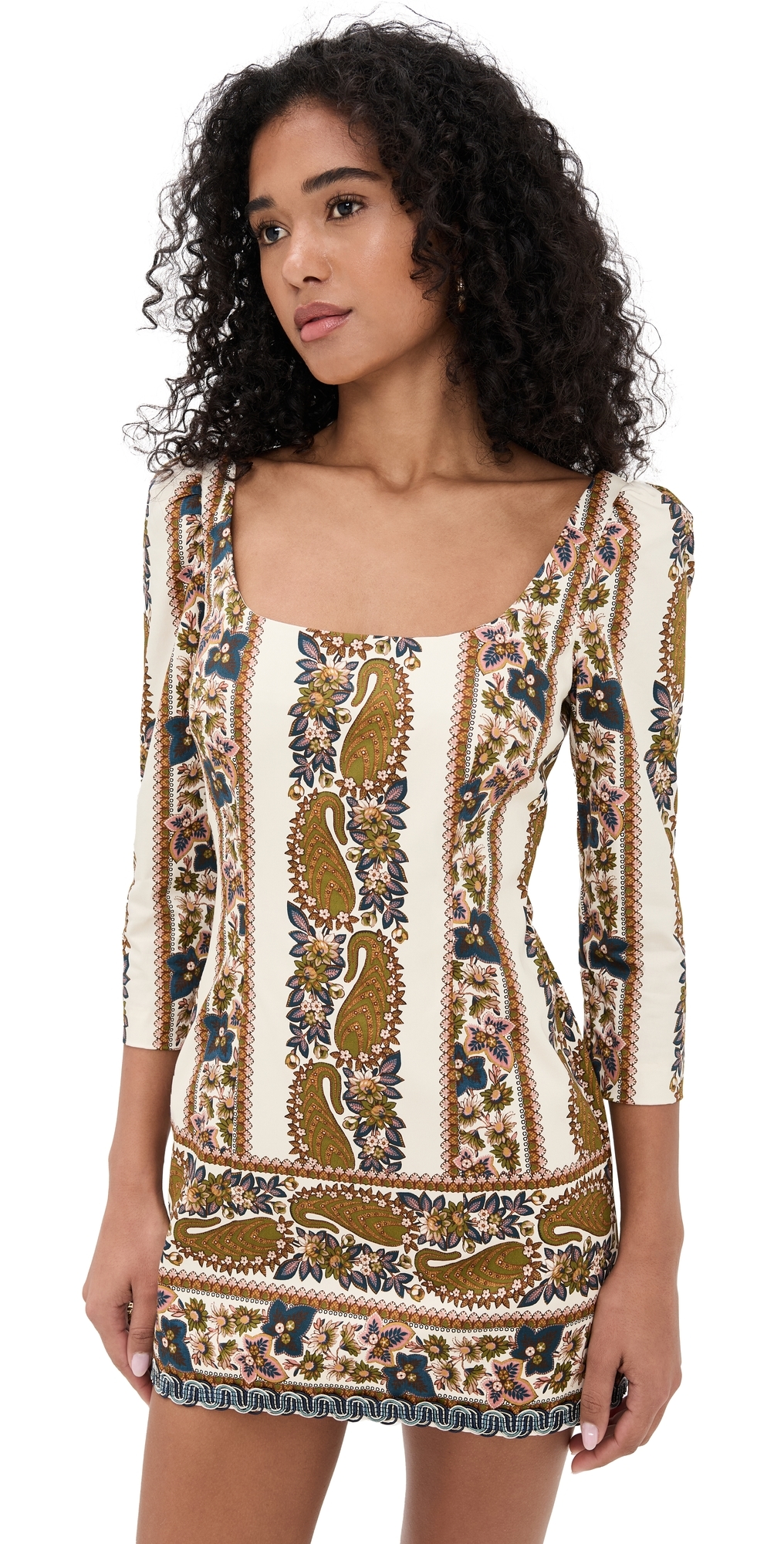 Cara Cara Belinda Mini Dress Paisley Trail Ivory