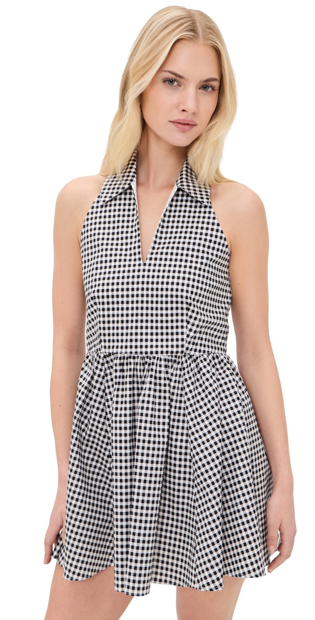 CAROLINE CONSTAS Aya Halter Mini Dress Black