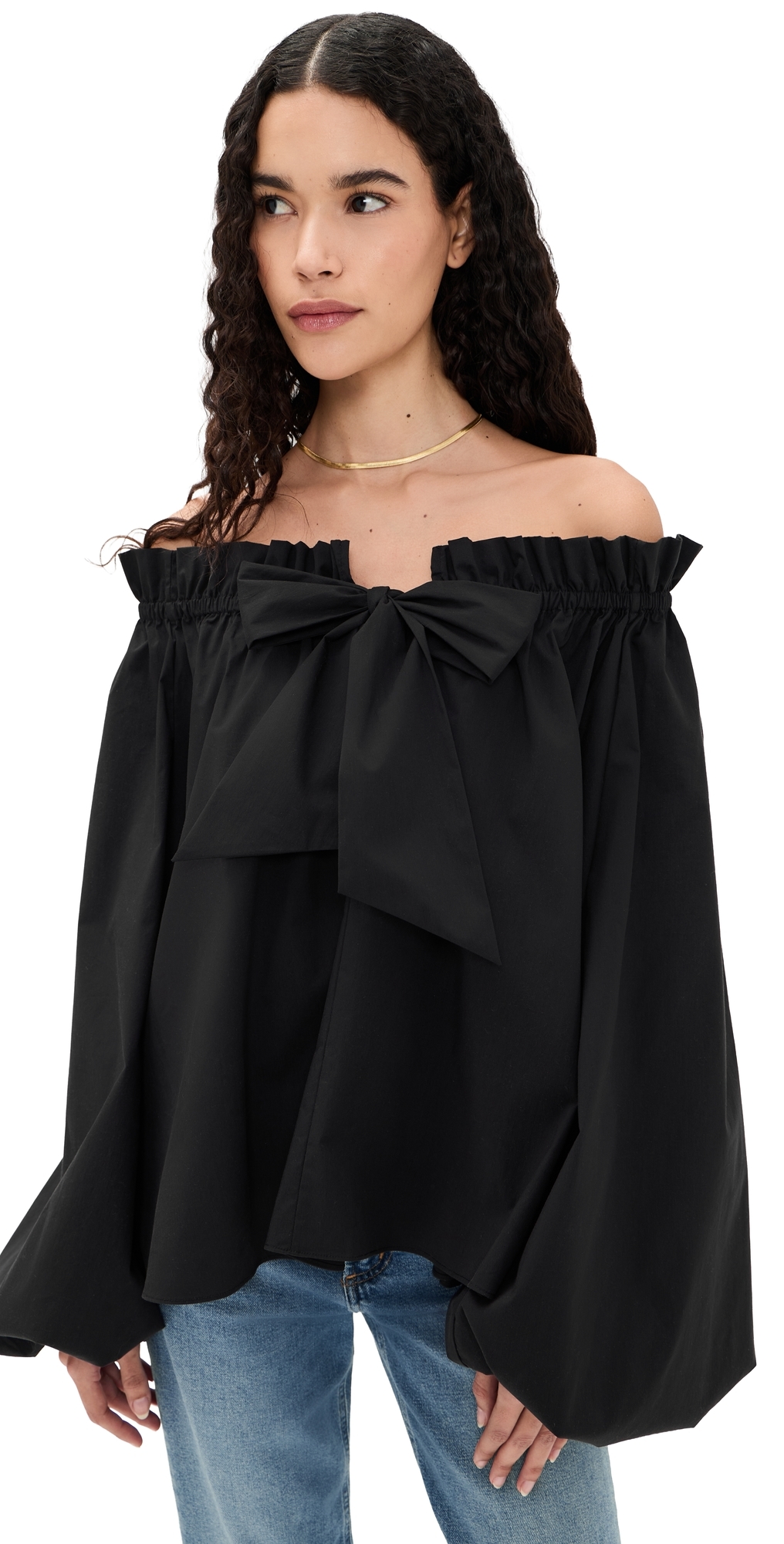 CAROLINE CONSTAS Adeline Tie Blouse Black