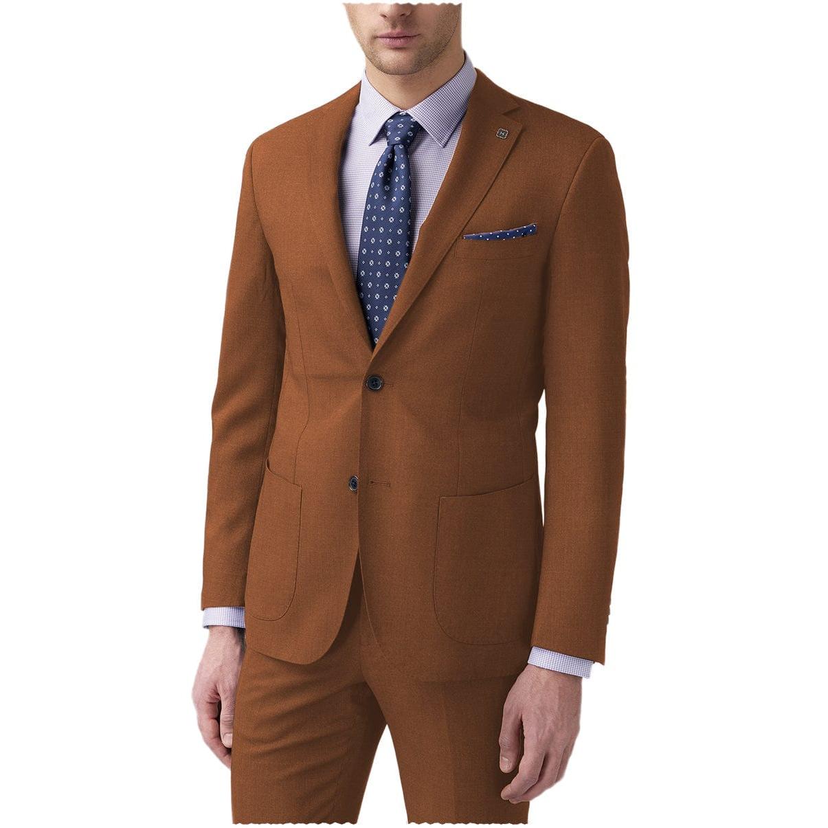 Ceehuteey pieces Mens Suit Blazer Blazer+Pants - Light Brown R