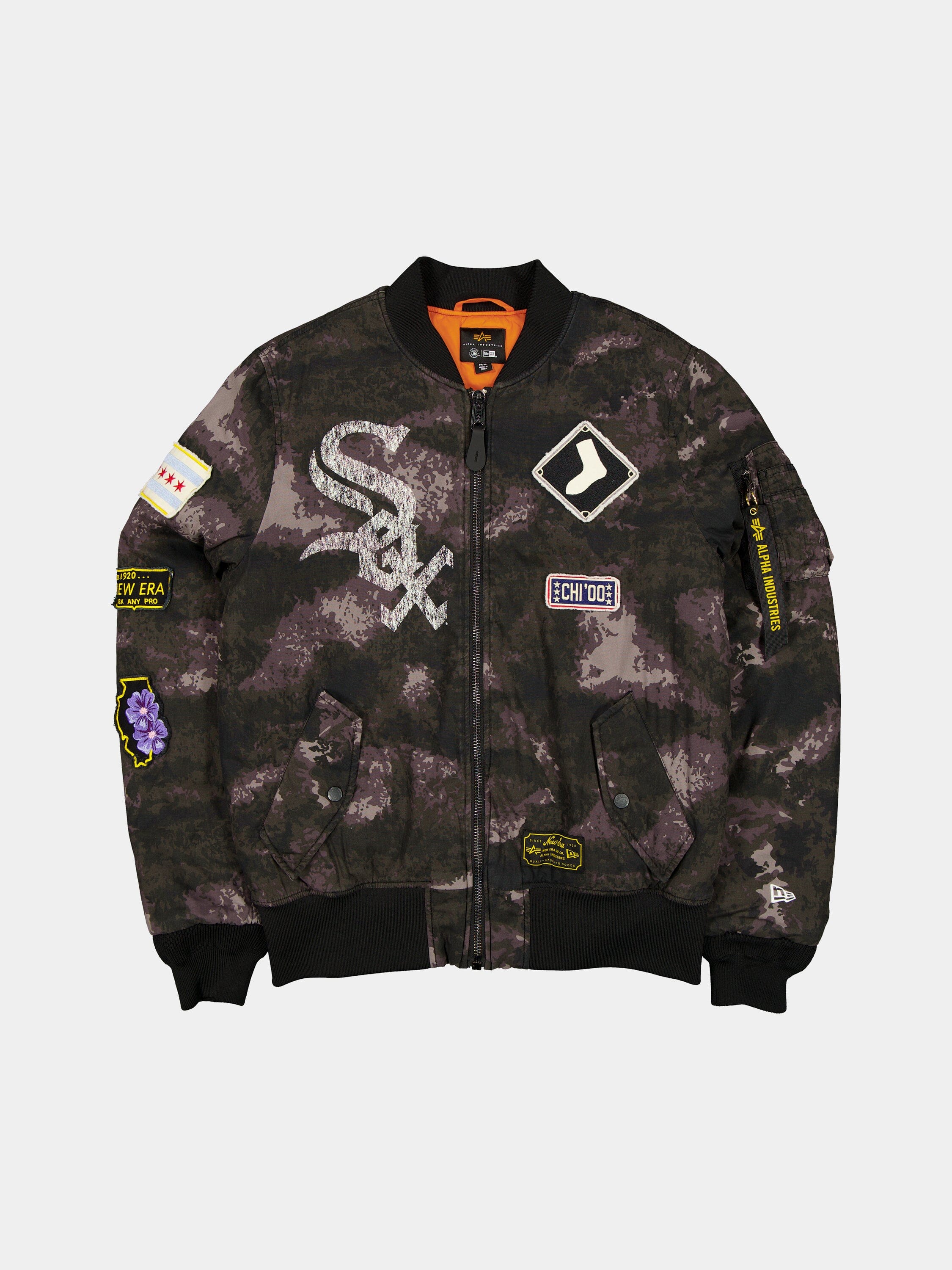 CHICAGO WHITE SOX X ALPHA X NEW ERA MA- BOMBER JACKET BLACK CAMO