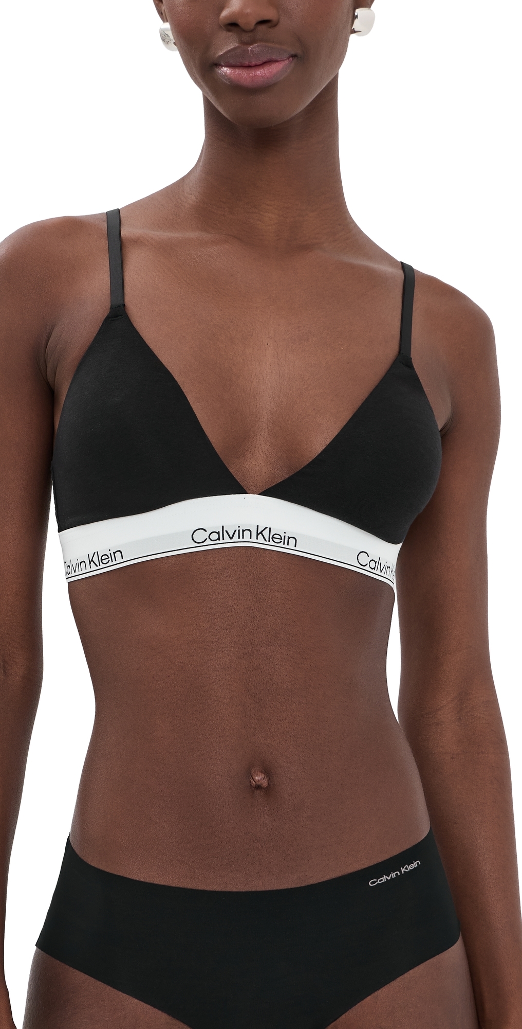 Calvin Klein Underwear Icon Cotton Lightly Lined Triangle Bralette Black