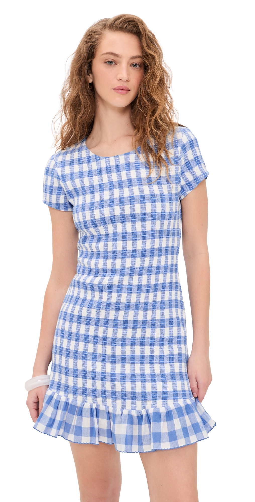 Cleobella June Mini Dress Blue Bonnet Gingham