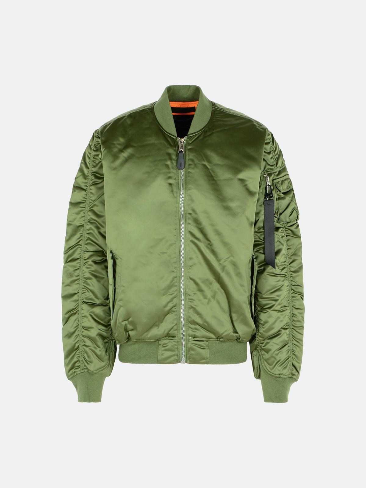 ALPHA INDTRIES 'Ma- Uv' Green Nylon Bomber Jacket