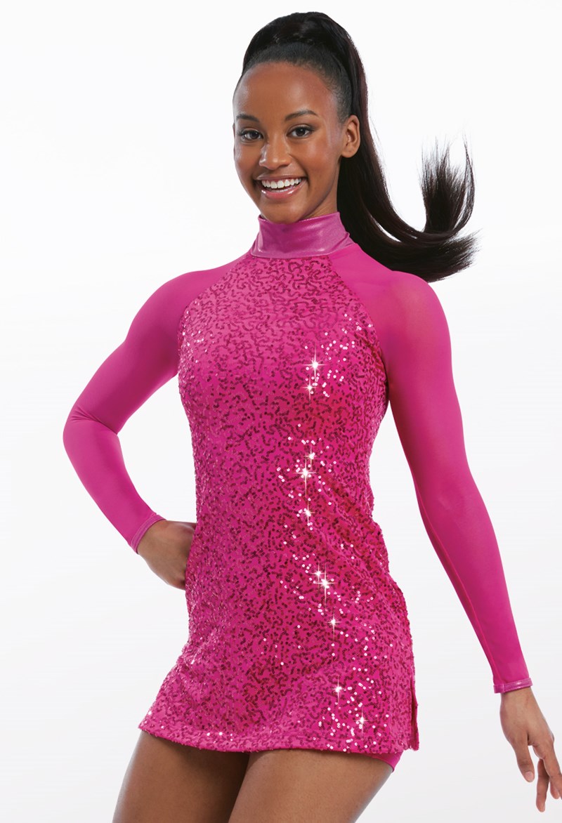 Sequin Performance Shift Dress - Lipstick - Large Adult - Dance Dress D
