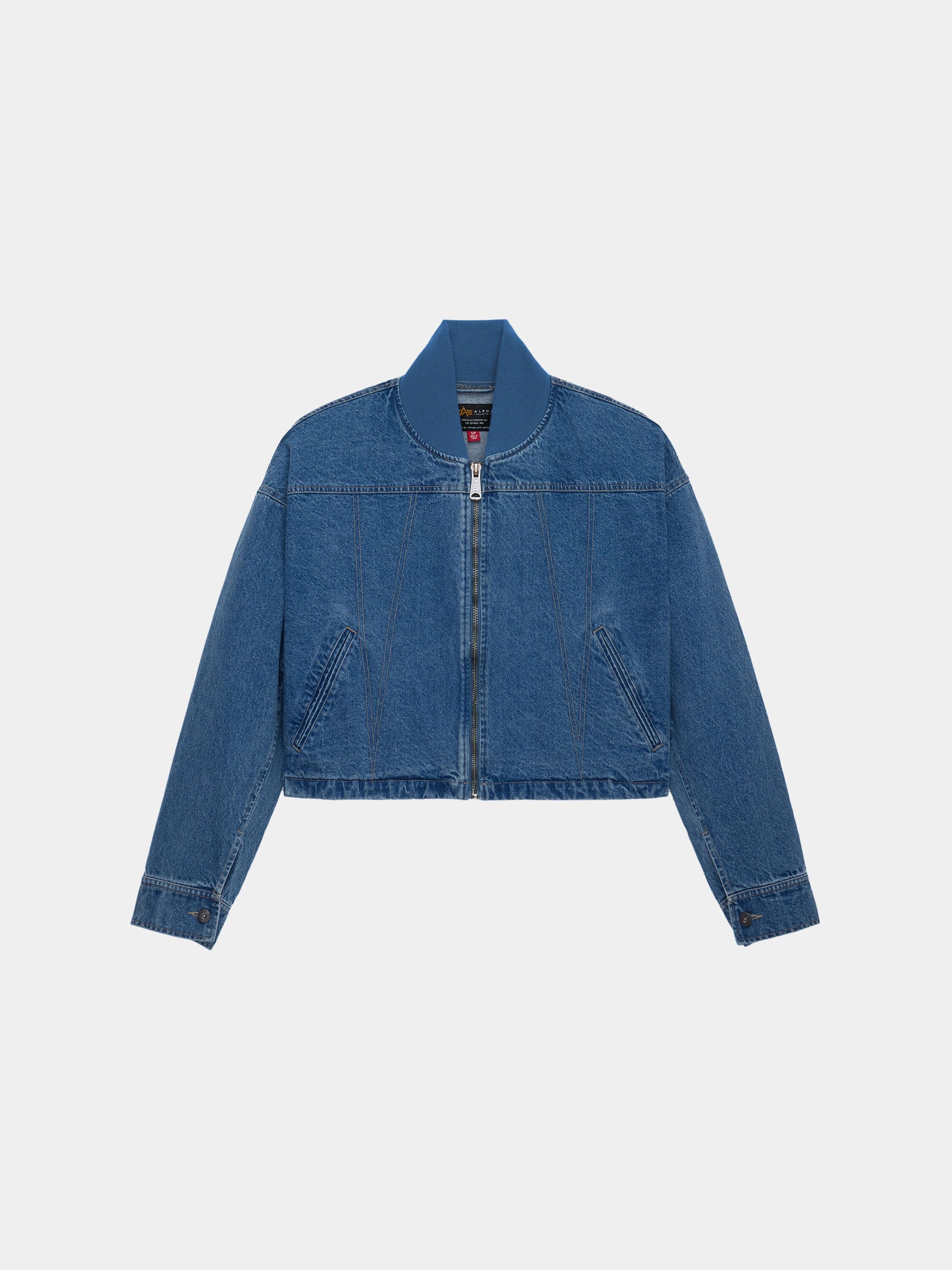 DENIM RELAXED FLIGHT JACKET WOMENS