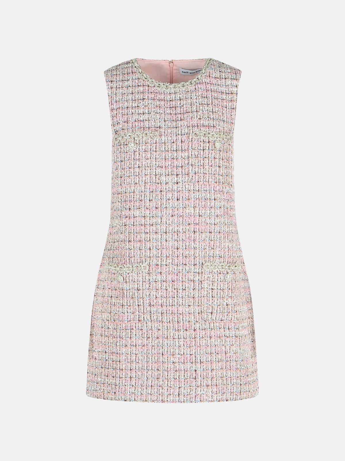 SELF PORTRAIT Sleeveless Pink Polyester Mini Dress
