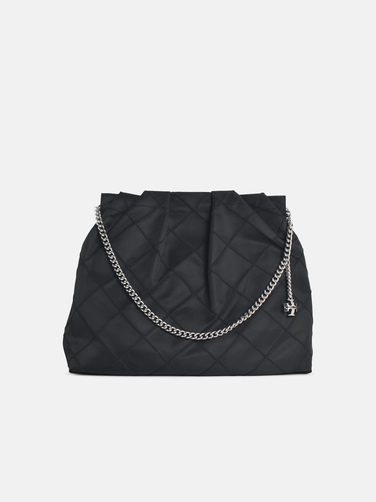 TORY BURCH 'Fleming' Large Black Nylon Hobo Bag