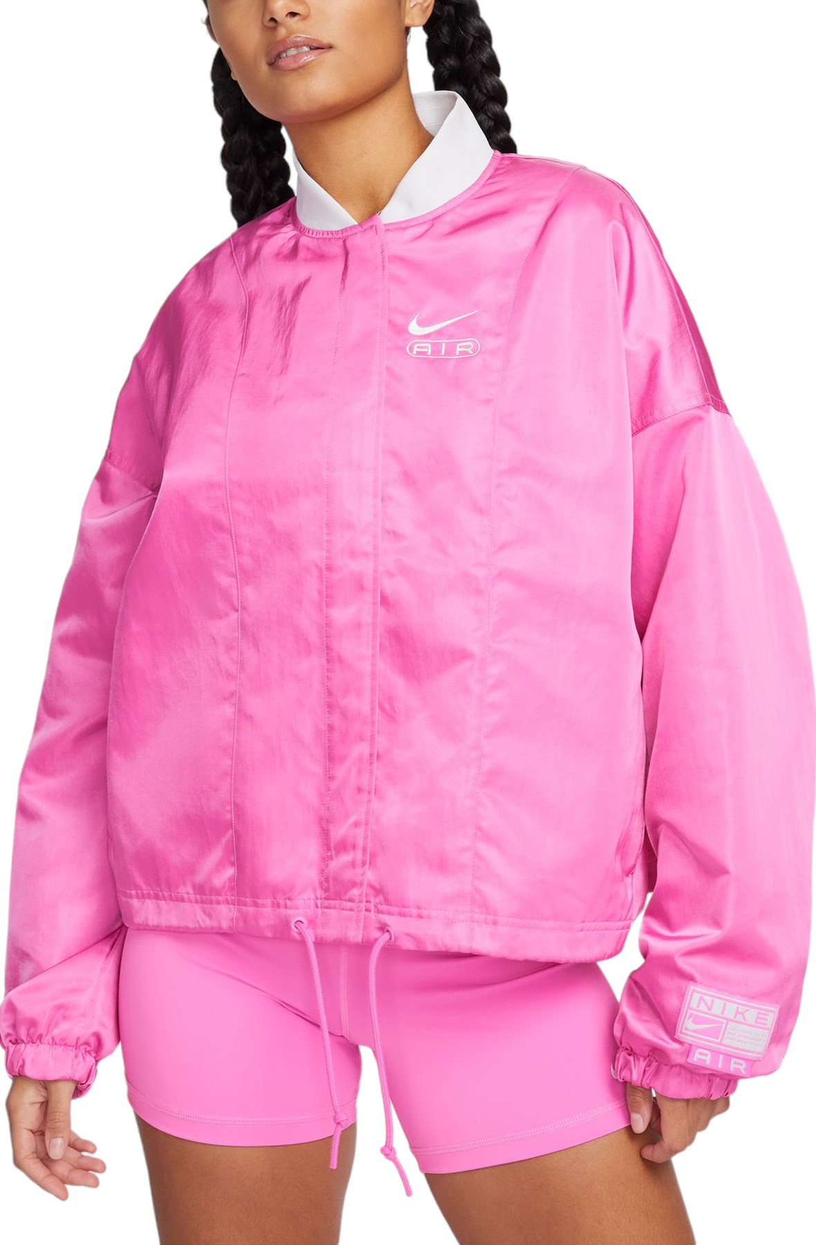Women Air Oversized Woven Bomber Jacket Playful PinkPhoton Dust Jackets M Playful PinkPhoton Dust