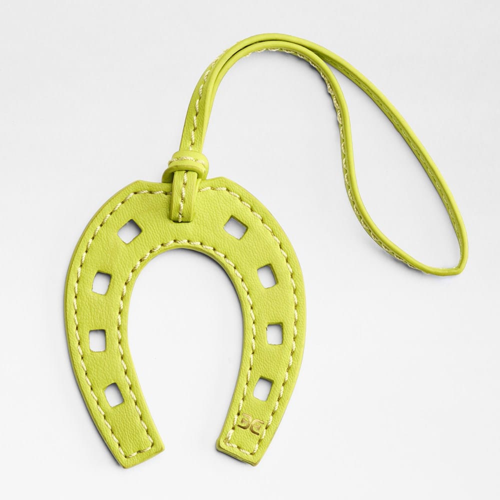 Horseshoe Bag Charm Lime Green