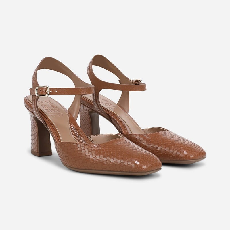 Naturalizer Frankie Dress Shoes, English Tea Brown Leather, .M Ankle Strap