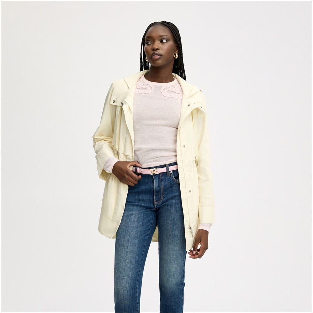 Hooded Anorak Coat Modern Ivory