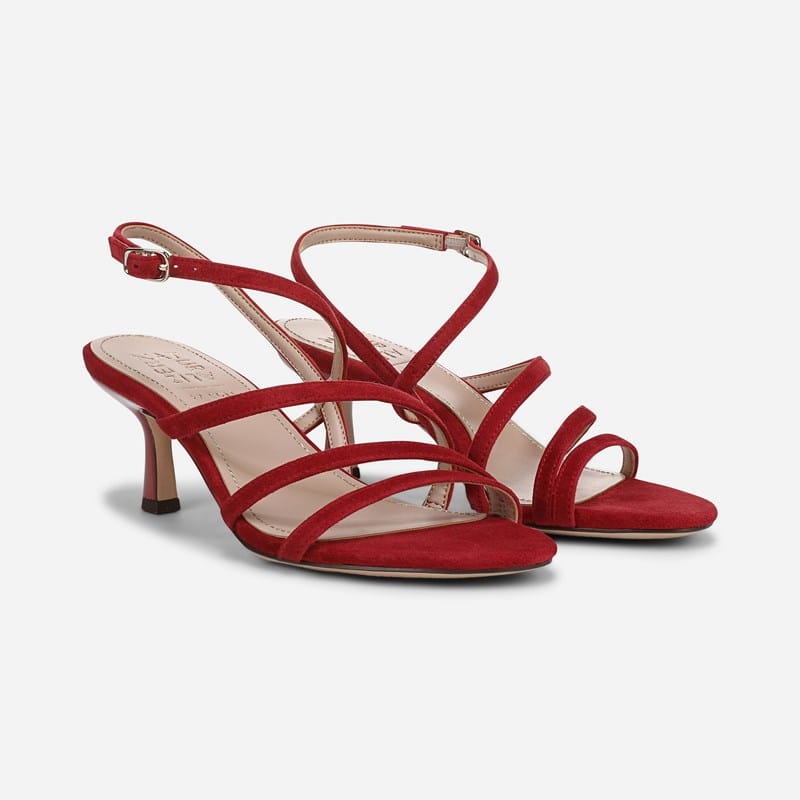 EDIT Tiffi Slingback Dress Shoe Sandals, Red Suede, .M Open Toe, Strap