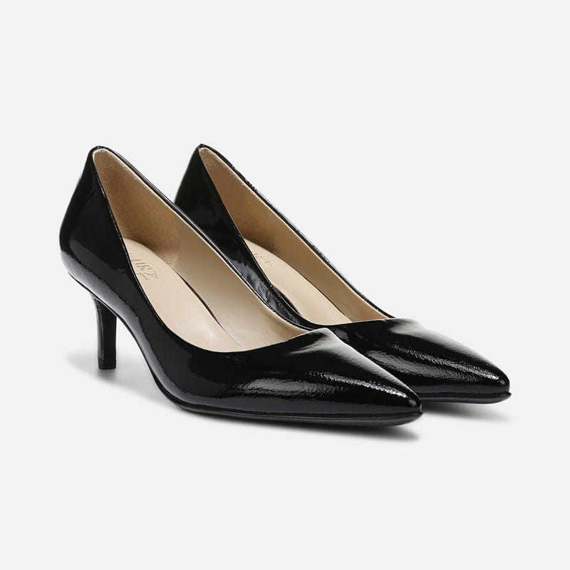 Naturalizer Everly Pump Shoes, Black Patent Leather, .W Dress Heels, Pointed Toe, Non