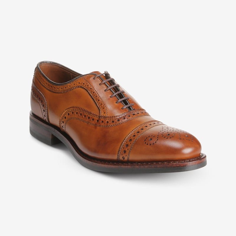 Allen Edmonds Strand Cap-toe Oxford Dress Shoe with Dainite Sole in Walnut Brown Leather, size . D