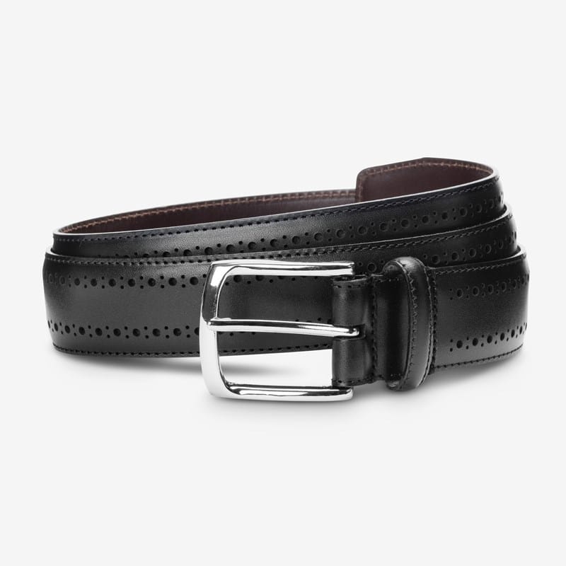Allen Edmonds Manistee Dress Belt in Black Leather, size