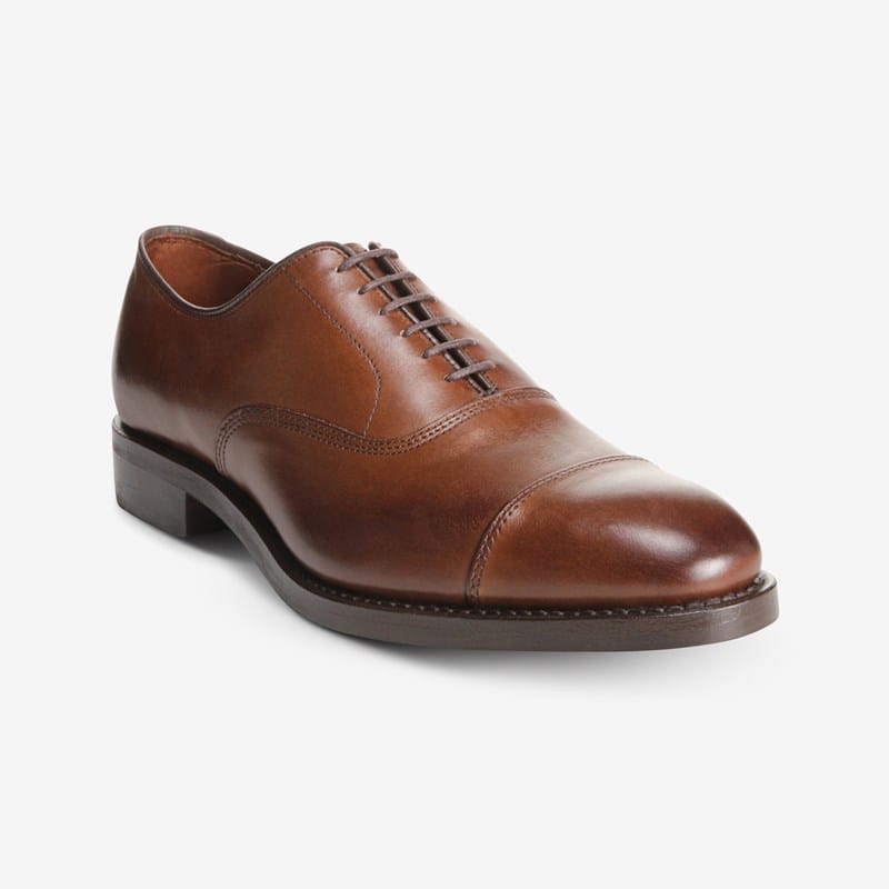 Allen Edmonds Park Avenue Cap-toe Oxford Dress Shoe with Dainite Sole in Coffee Brown Leather, size . E
