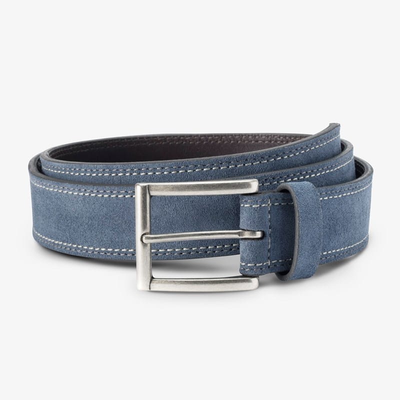 Allen Edmonds Bourbon Street Suede Dress Belt in Denim Blue, size , Leather