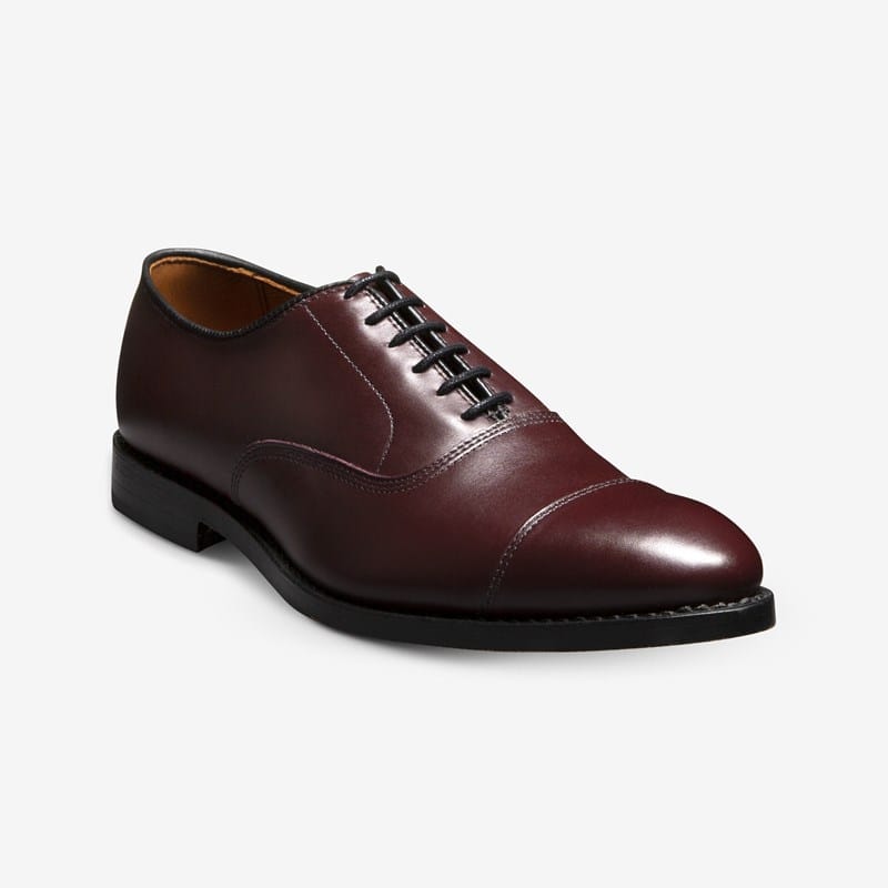 Allen Edmonds Park Avenue Cap-toe Oxford Dress Shoe in Burgundy Leather, size . E