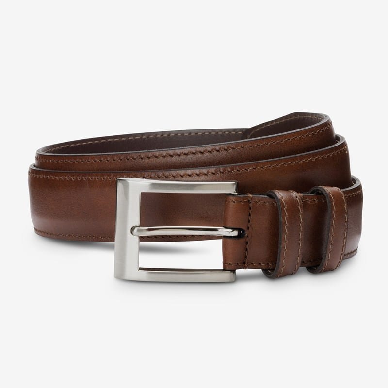 Allen Edmonds Wide Basic Dress Belt in Chili Leather, size