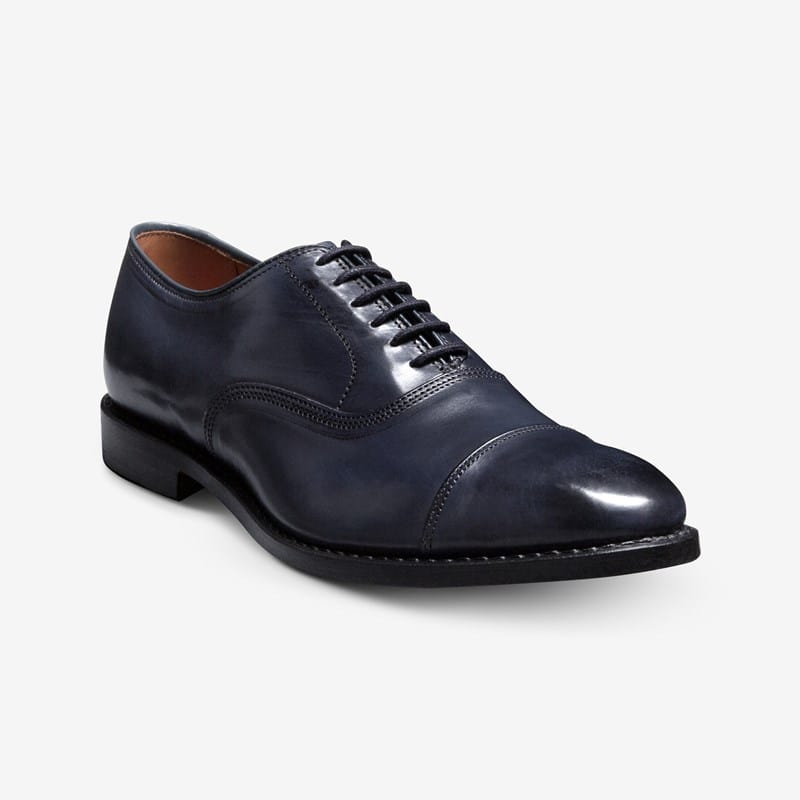 Allen Edmonds Park Avenue Cap-toe Oxford Dress Shoe in Navy Leather, size . A