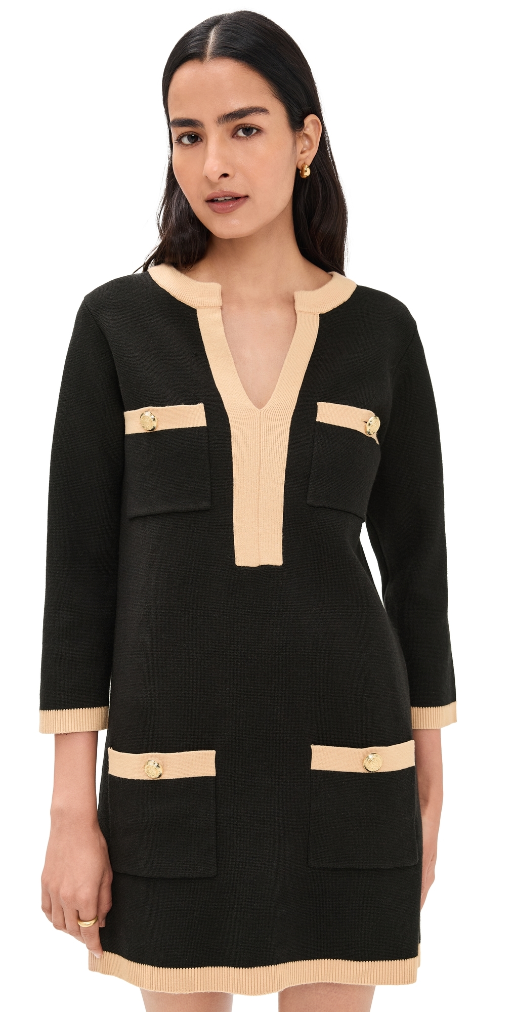 English Factory Mini Knit Dress BlackCamel