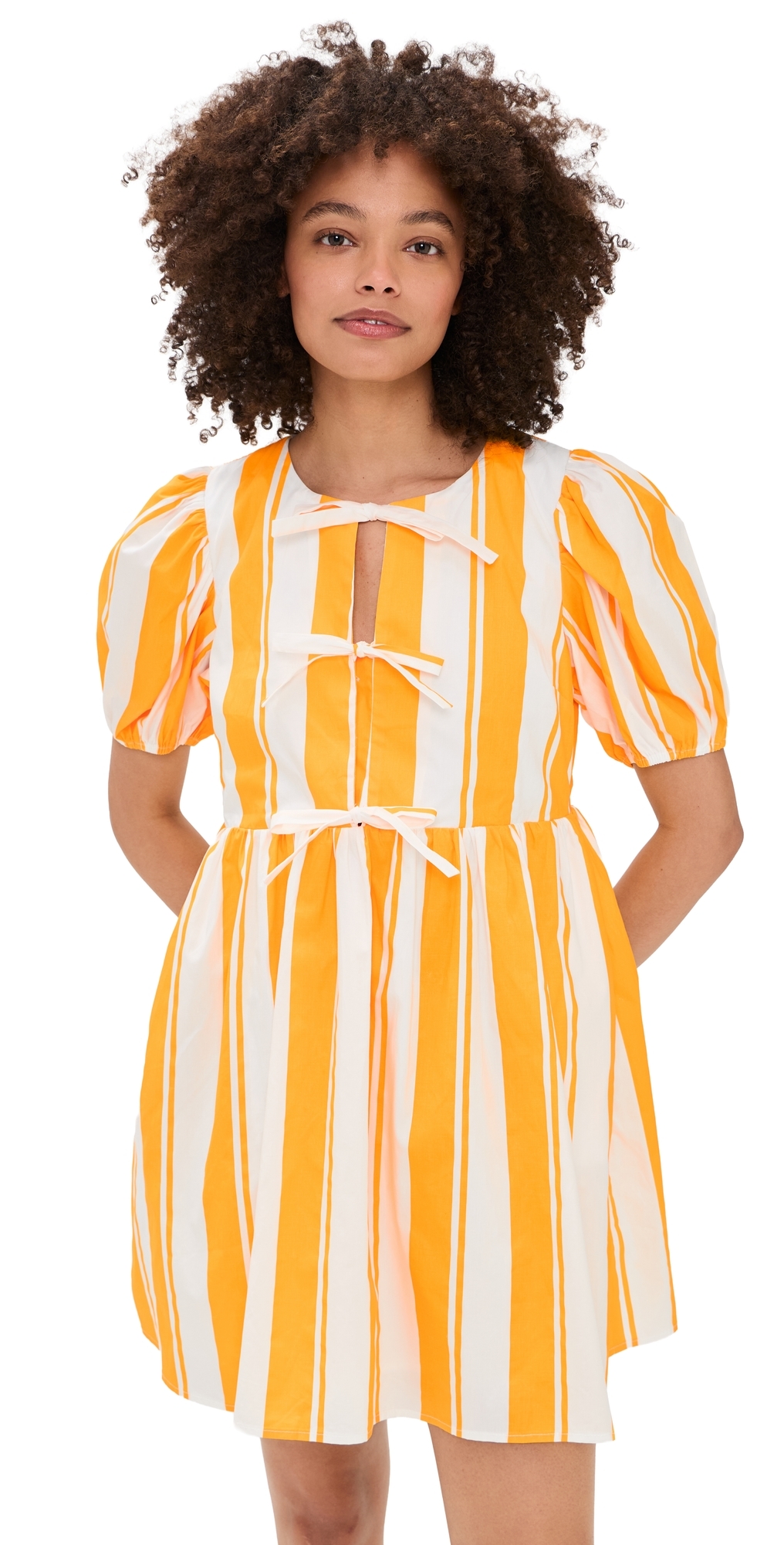 English Factory Bold Stripe Mini Dress YellowWhite