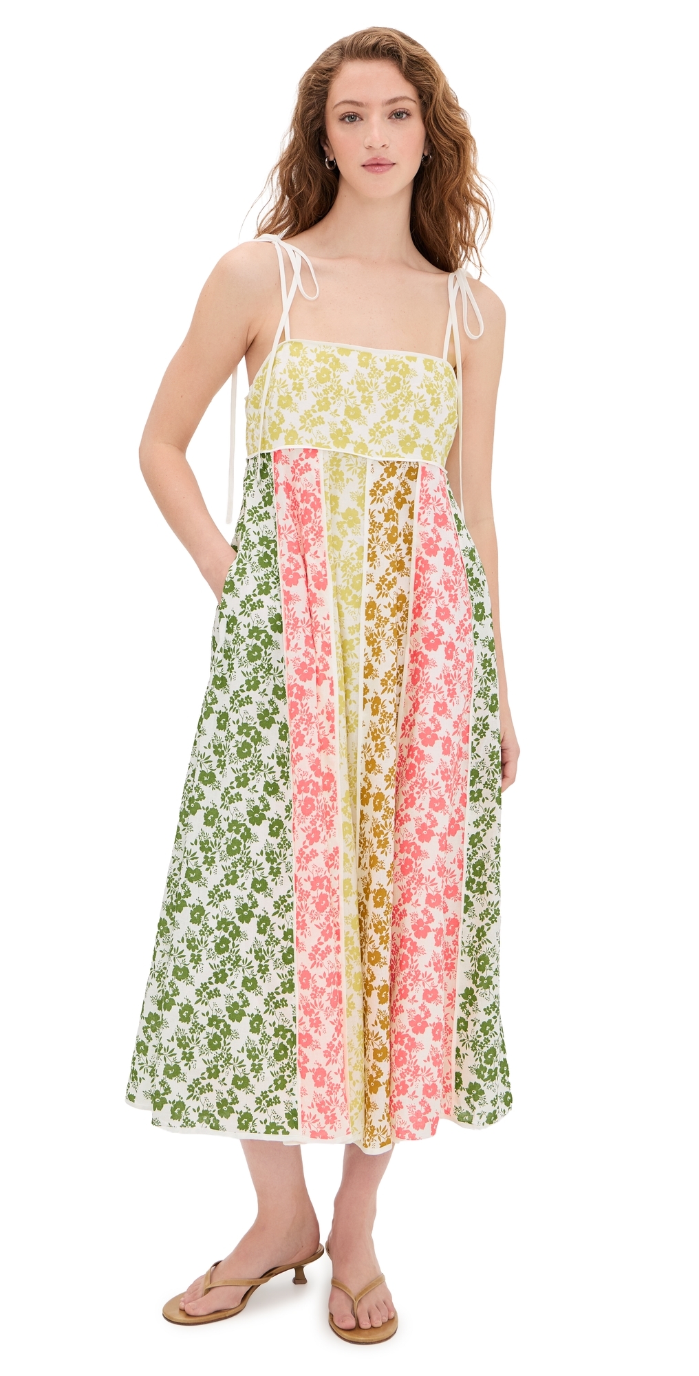 English Factory Colorblock Printed Midi Dress Multi