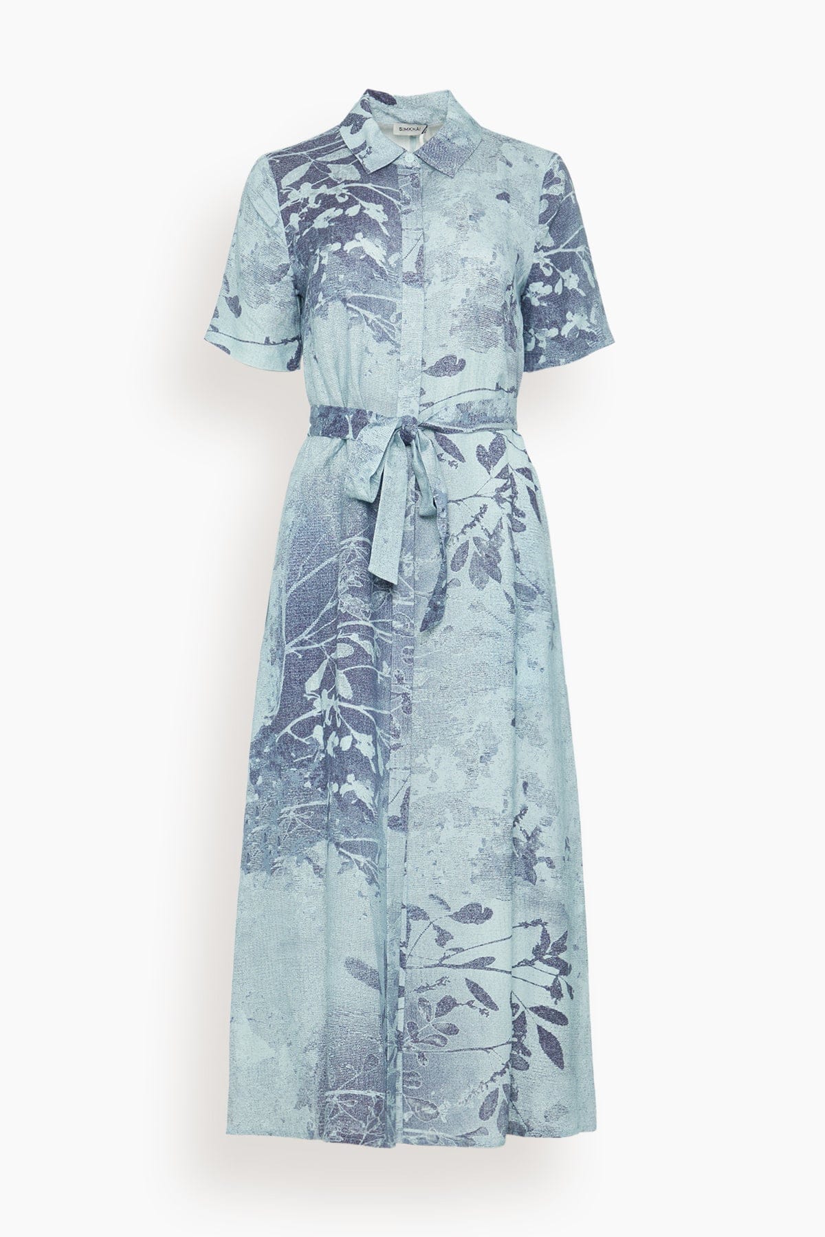 Audria Short Sleeve Belted Midi Dress