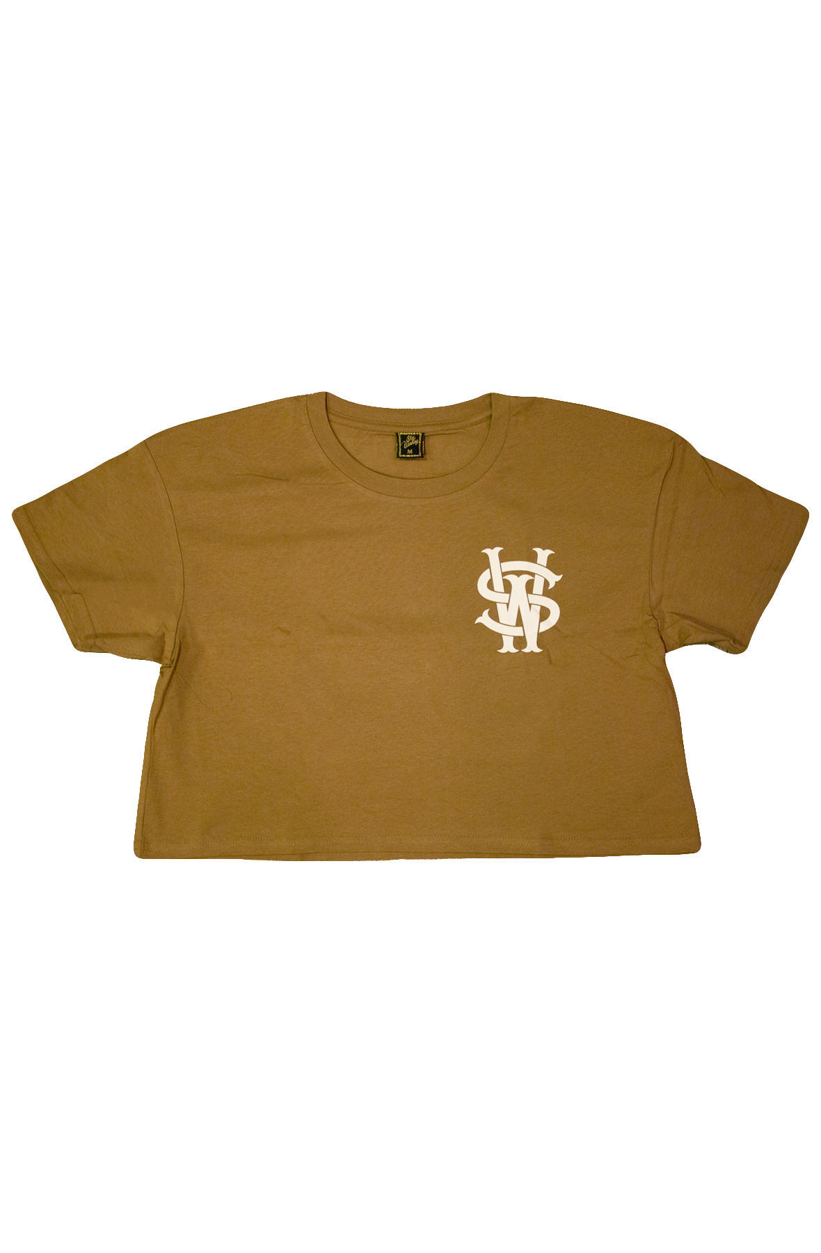 Stay Winning CamelWhite Crop Top Tee