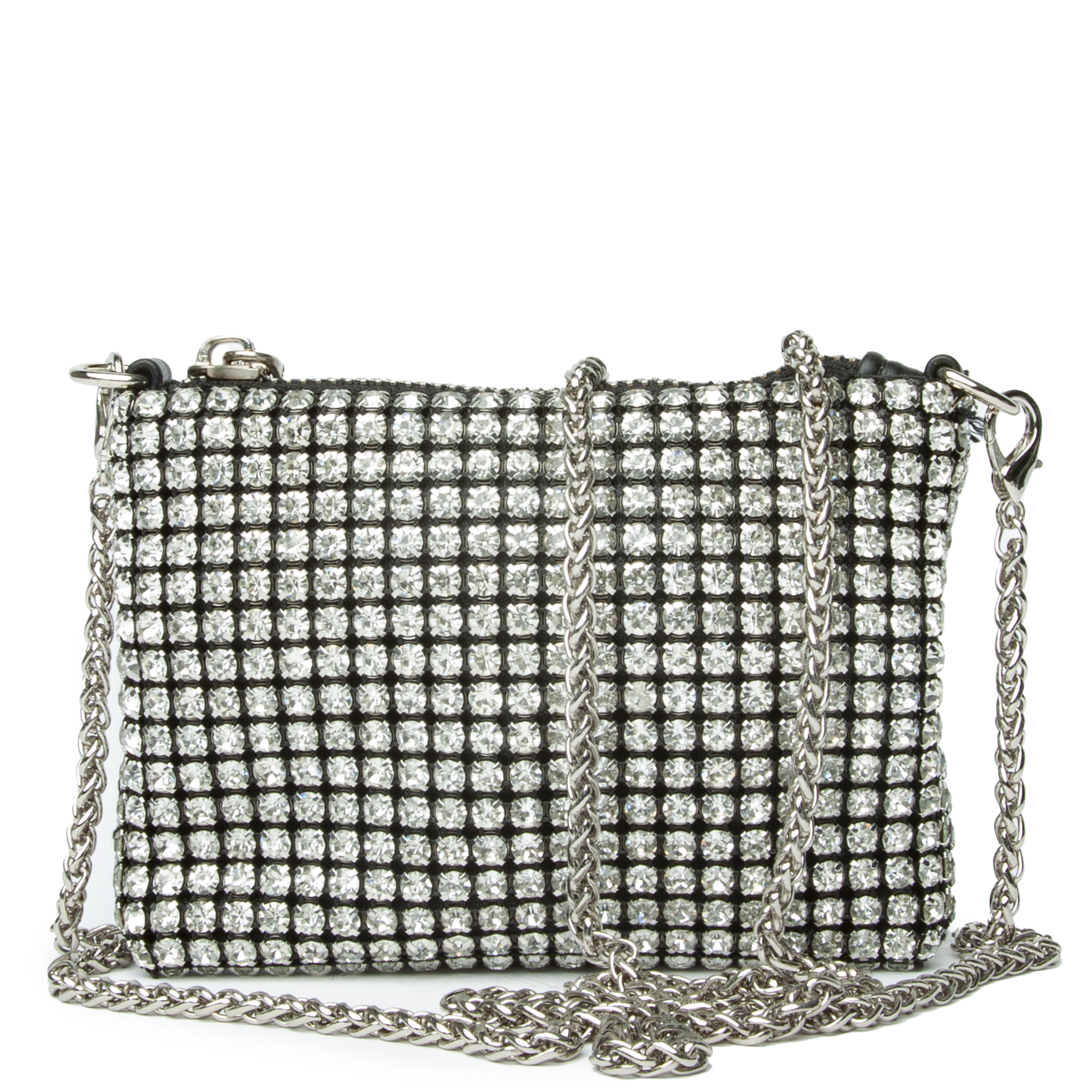 Women Small Rhinestone Bag ClearBlack Bags OS ClearBlack