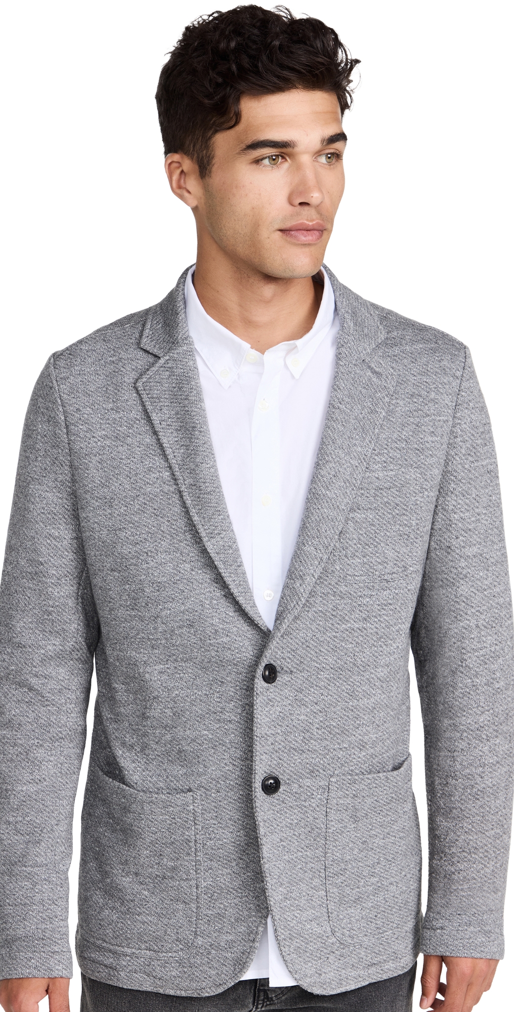 Faherty Inlet Knit Blazer Medium Grey Melange