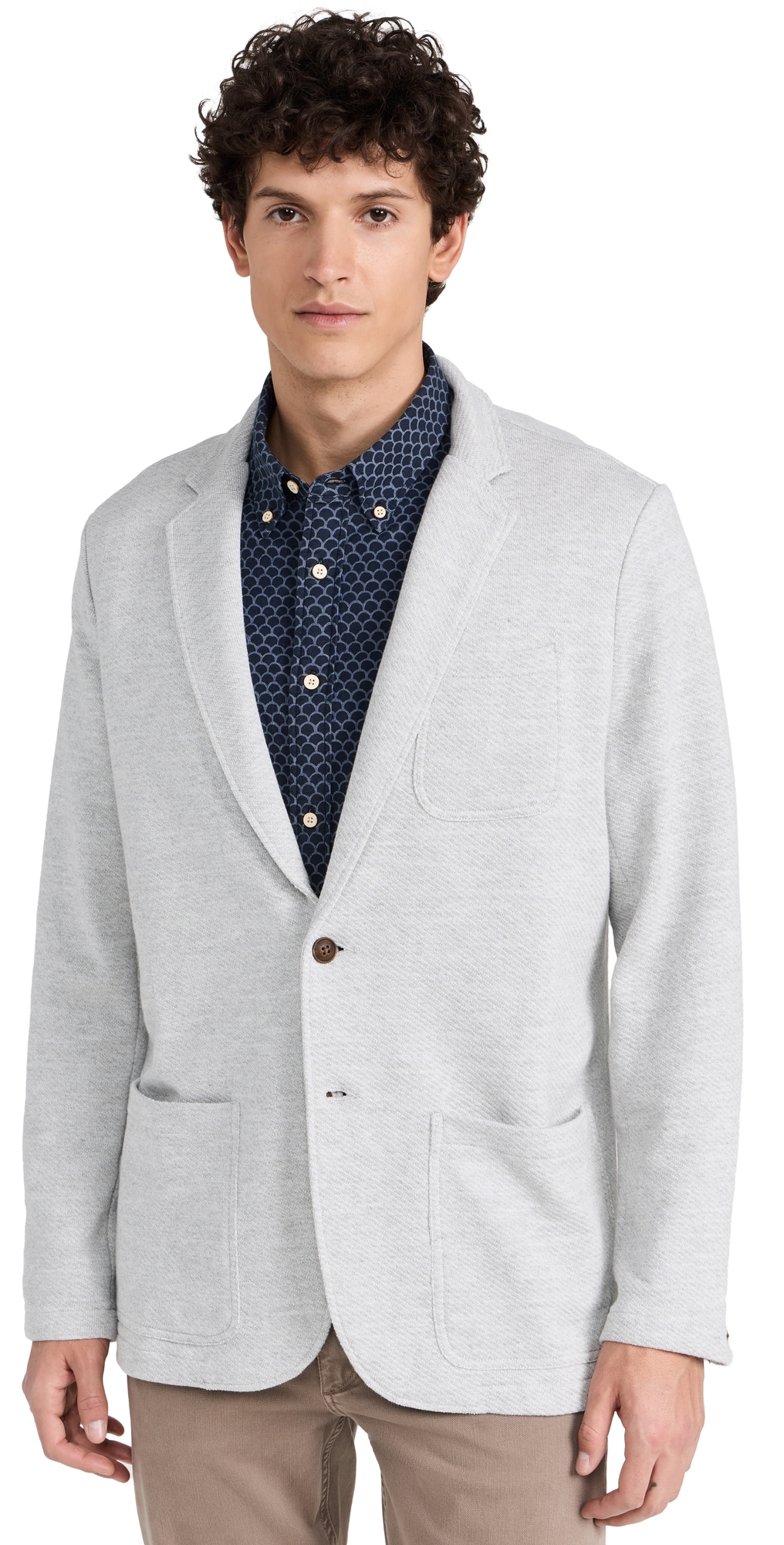 Faherty Inlet Knit Blazer Heather Grey
