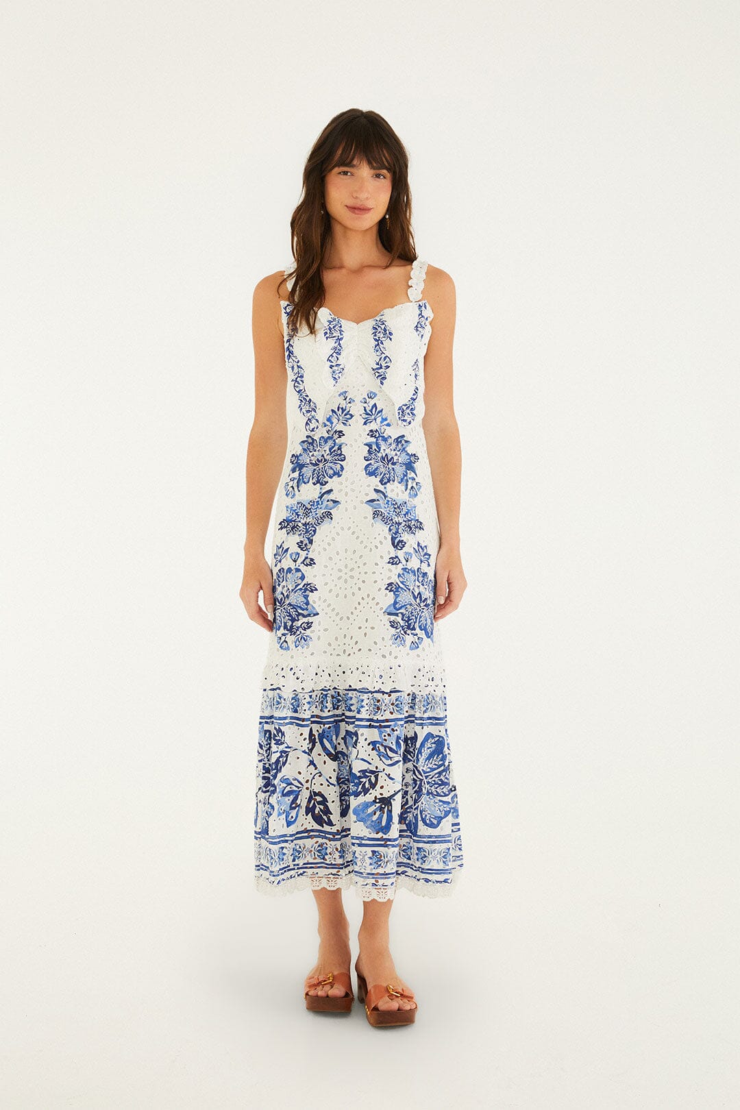Off-White Beautiful Nature Eyelet Midi Dress, BEAUTIFUL NATURE OFF