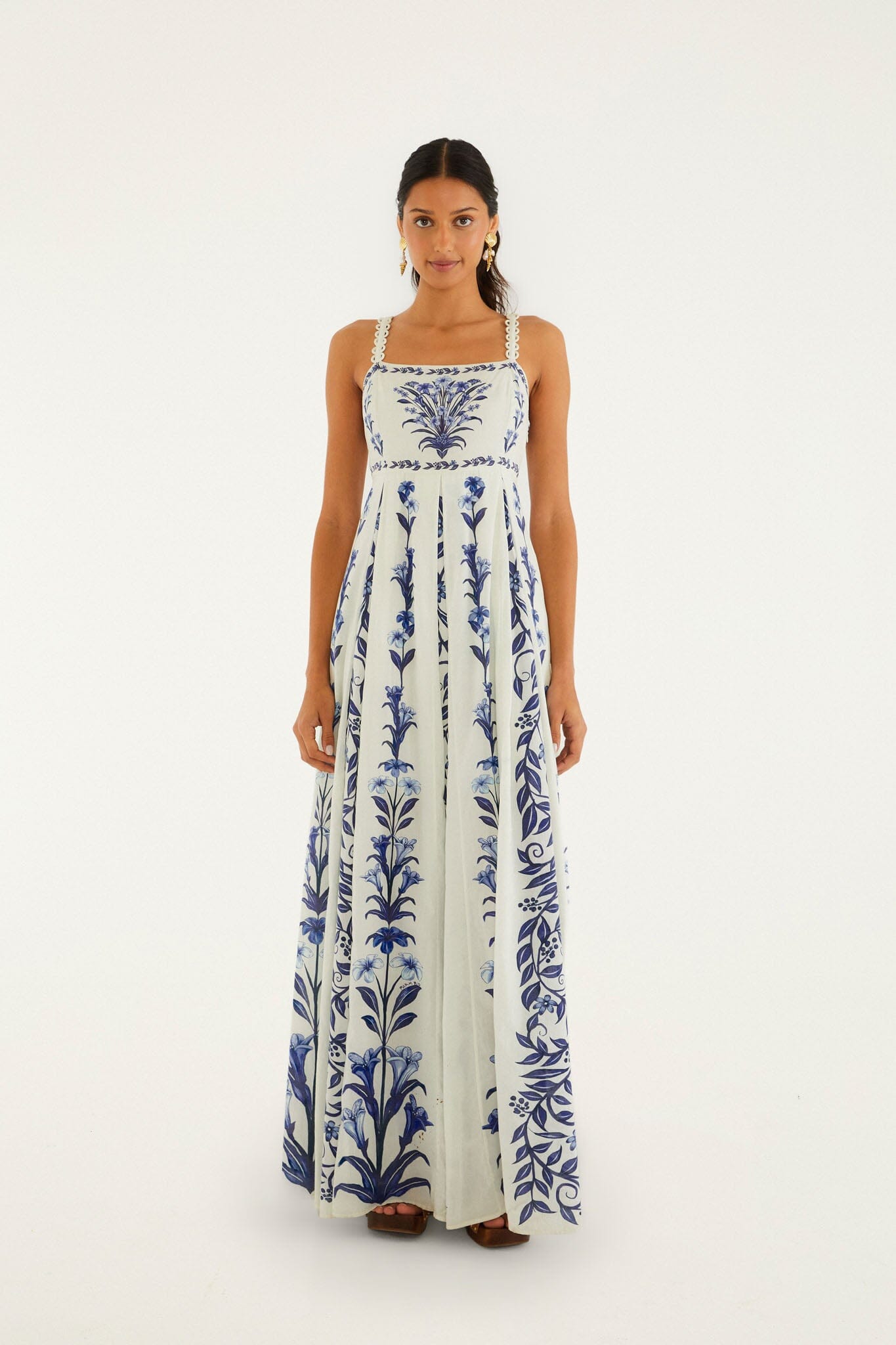 Off-White Flowers Arch Pleats Maxi Dress, FLOWERS ARCH OFF