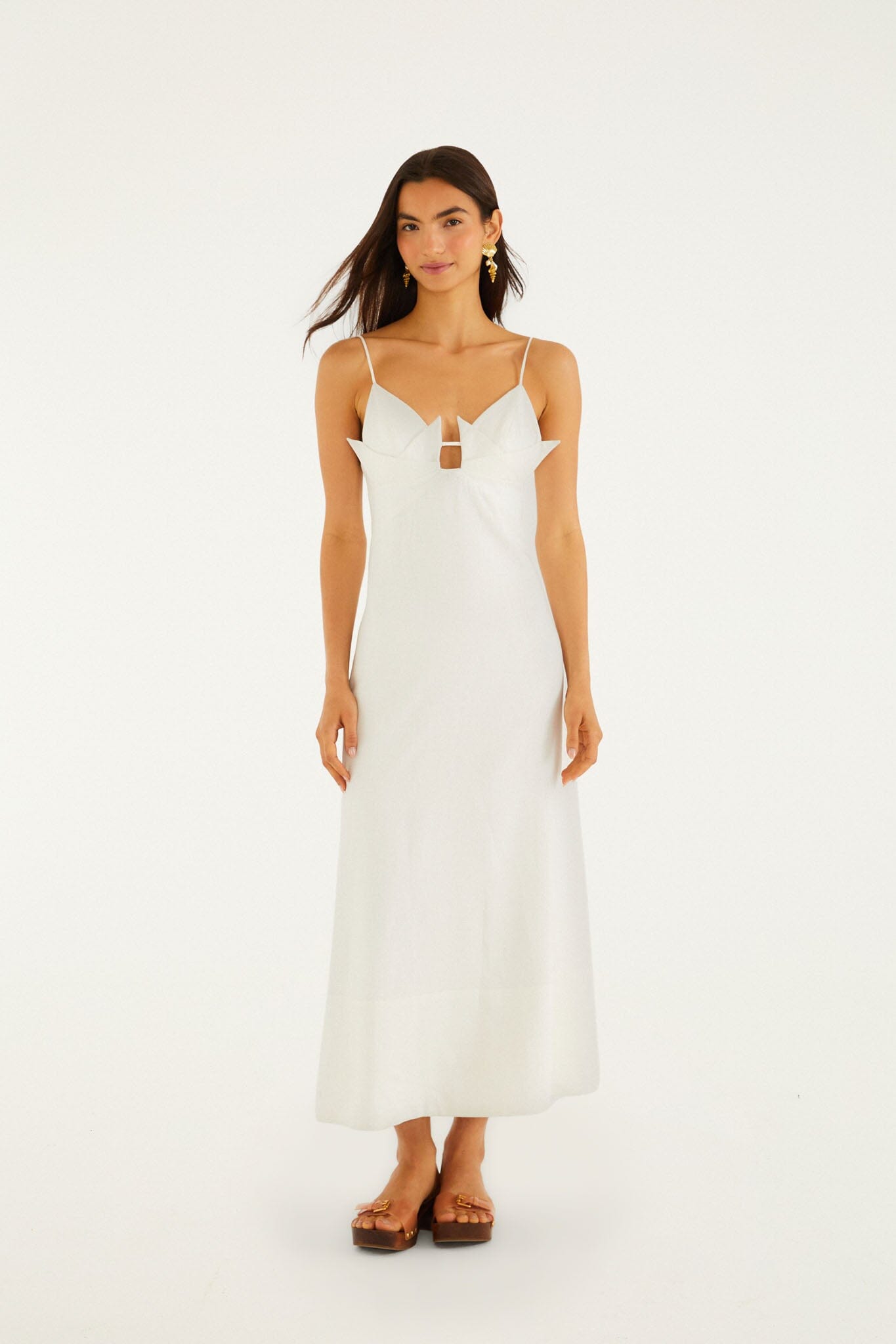 Off-White Paper Boat d Lenzing Ecovero Euroflax Maxi Dress, OFF