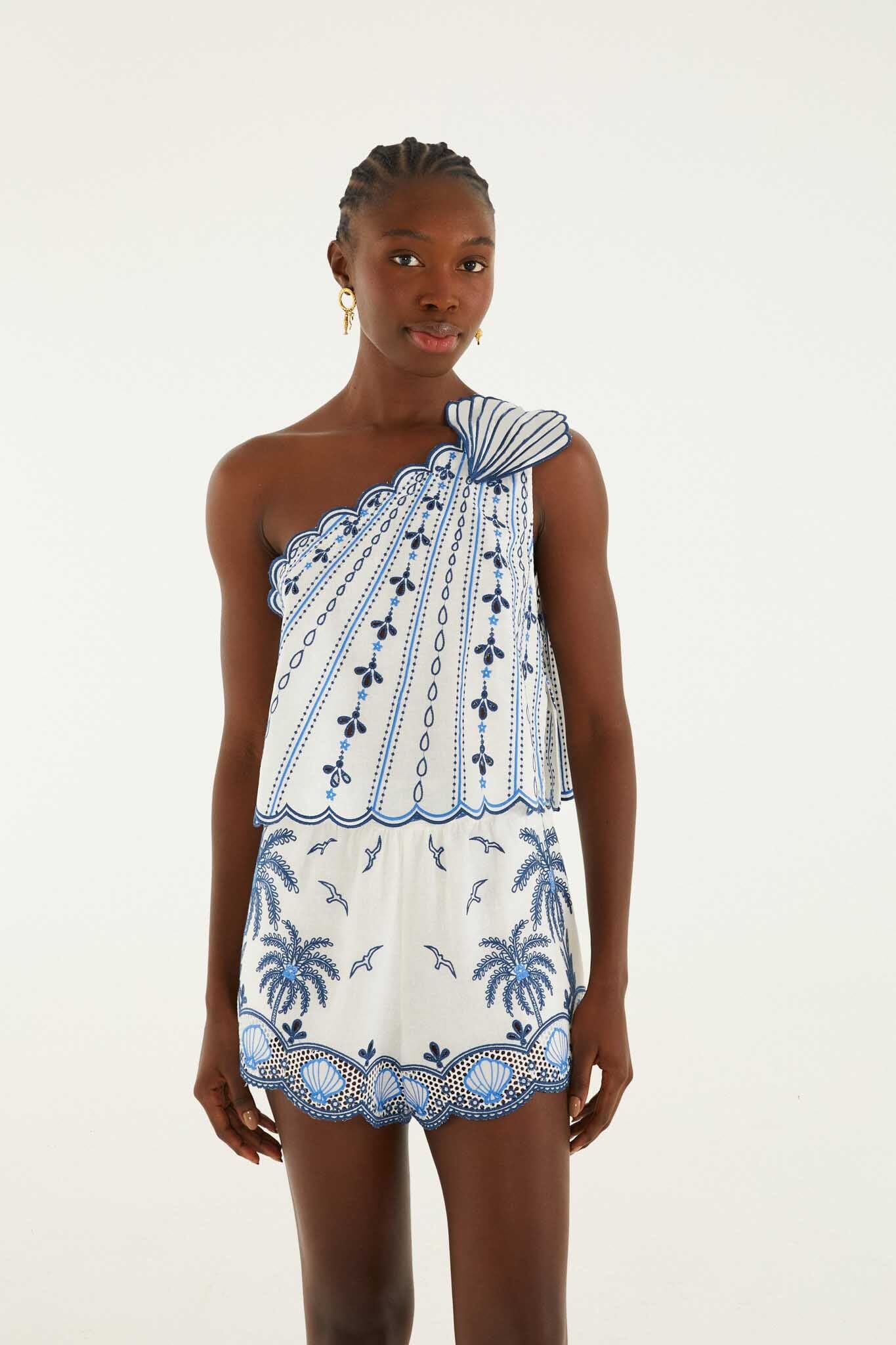 One Shoulder d Blouse With Embroidery, COAST STARS