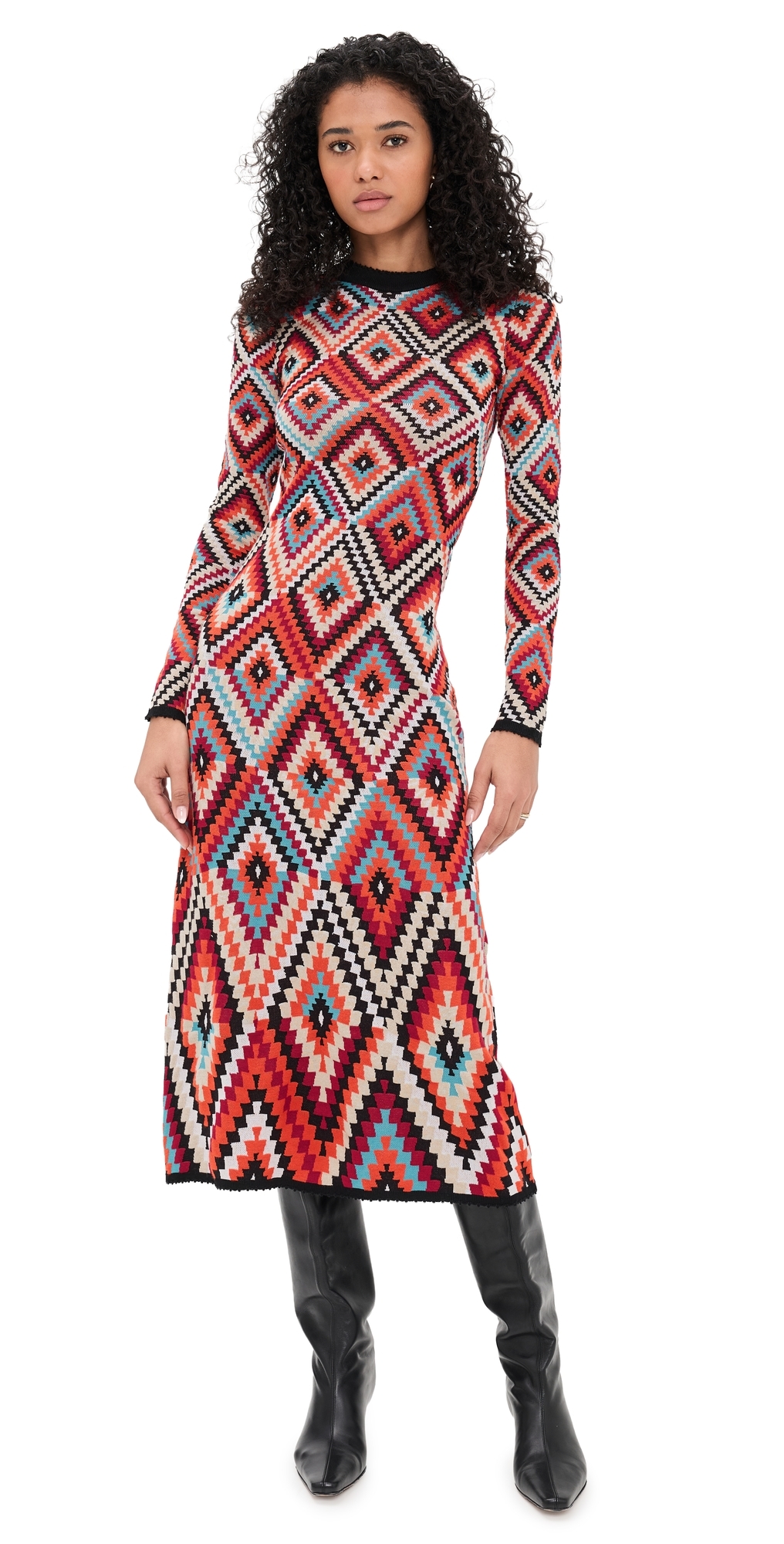 FARM Rio Pretti Knit Midi Dress Pretti Multicolor