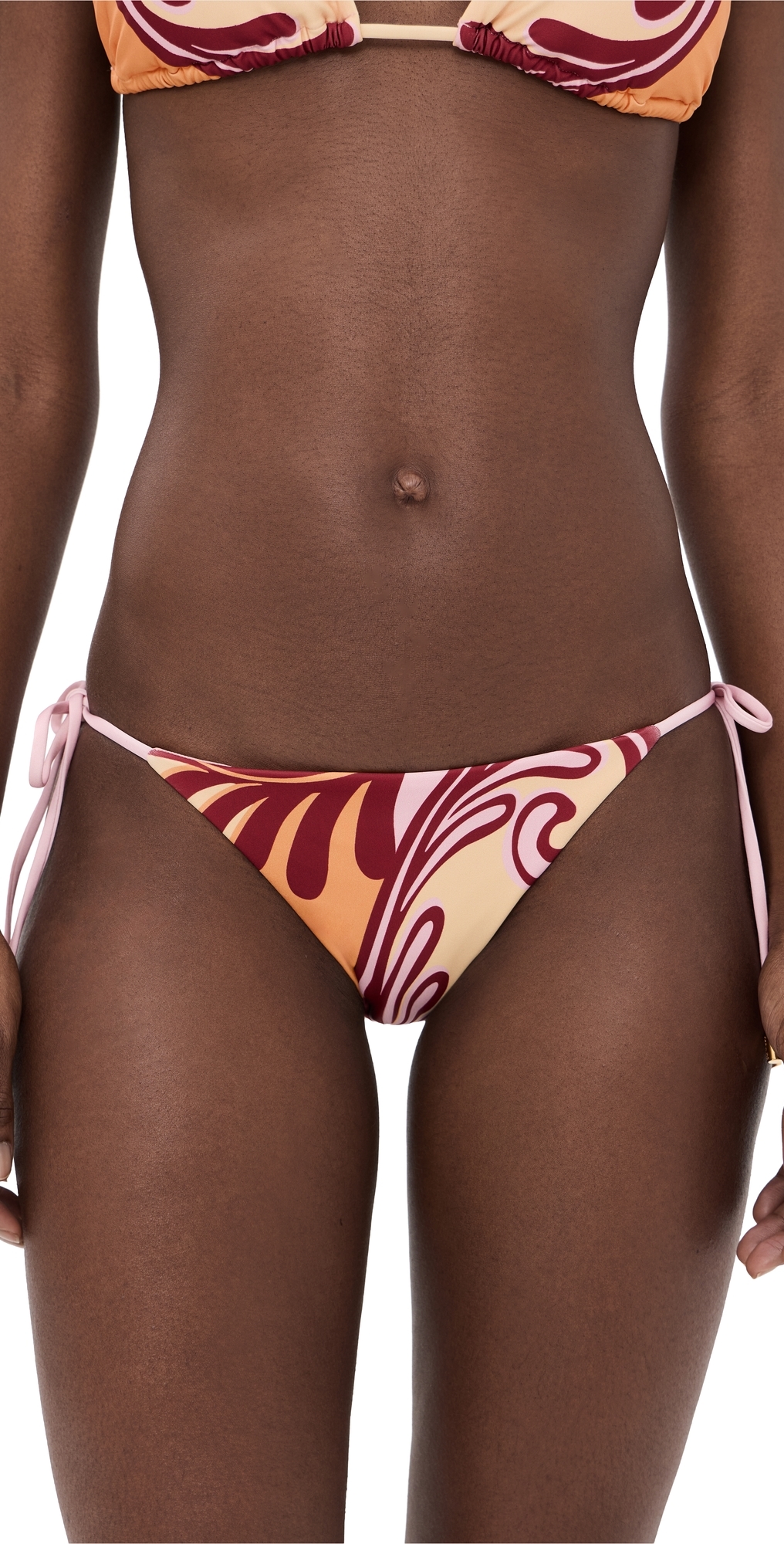 FARM Rio Arabesc Soft Yellow Tie Side Bikini Bottoms Arabesc Soft Yellow