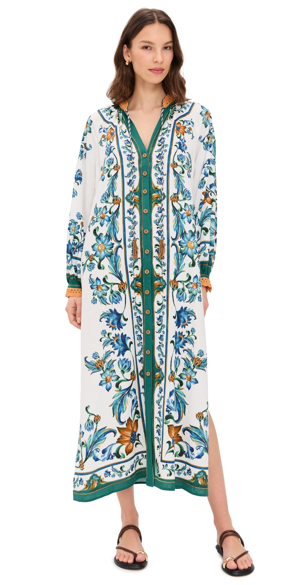 FARM Rio Flora Tile Maxi Dress Flora Tile Off White
