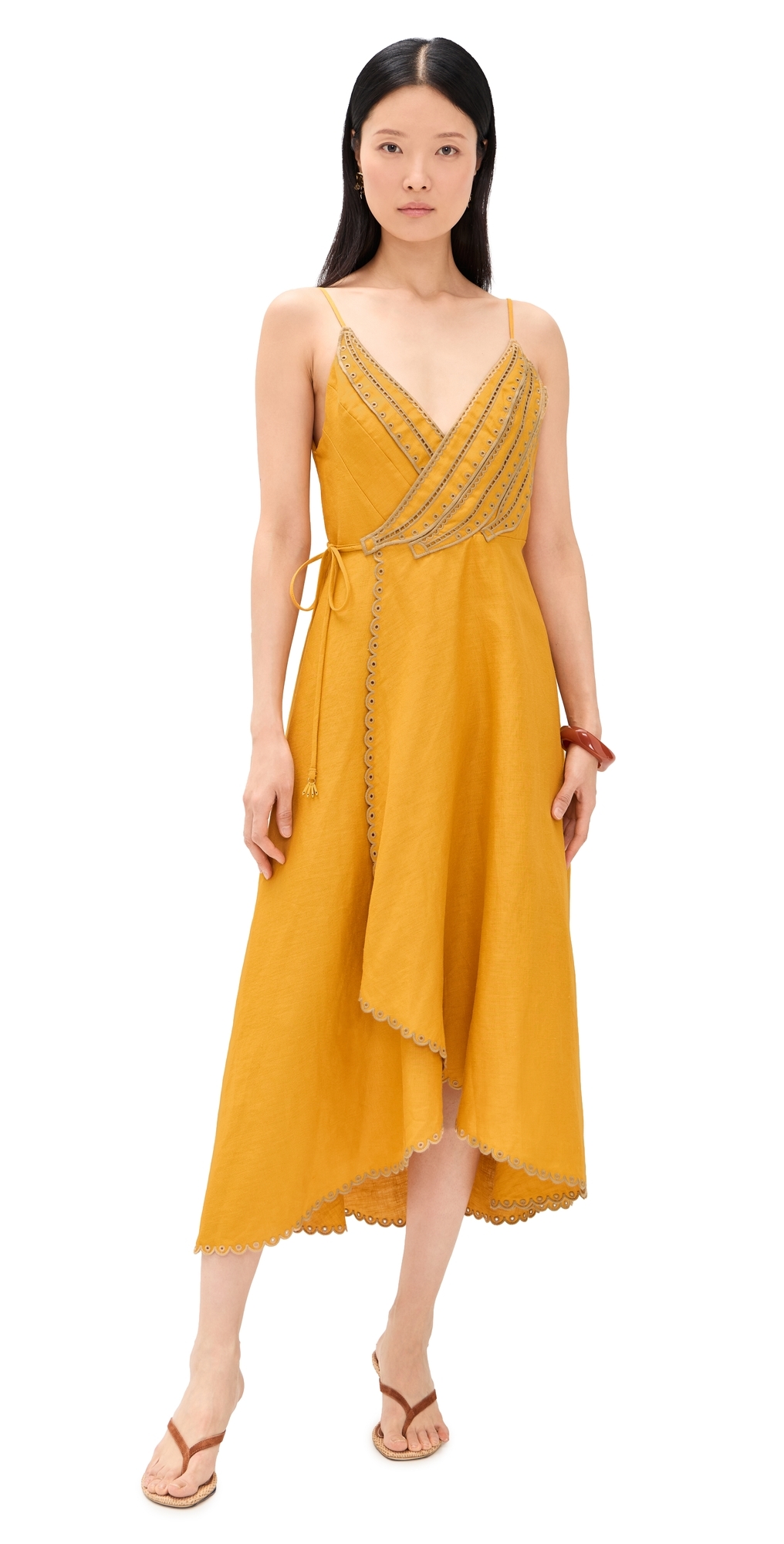 FARM Rio Bananas Maxi Wrap Dress Yellow