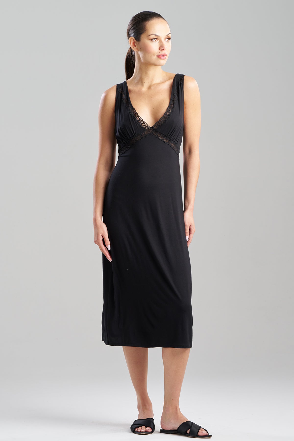 Feathers Essentials Lenzing™ Ecovero™ Viscose Lace Applique Slip Dress