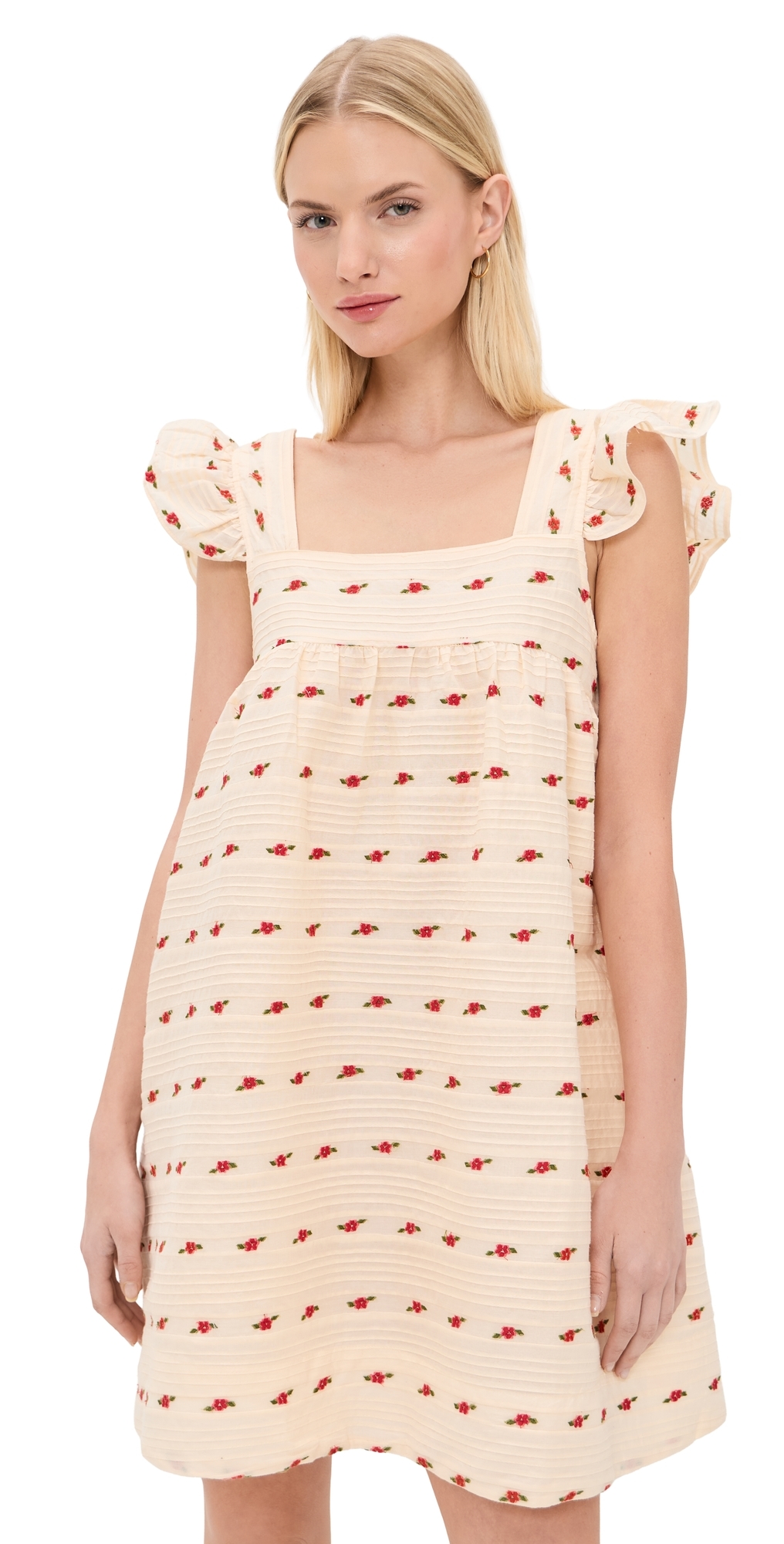 For Love & Lemons Aster Babydoll Mini Dress White X